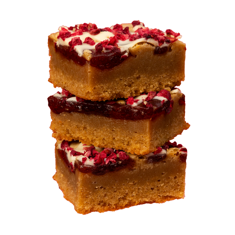 Raspberry & White Chocolate Blondie